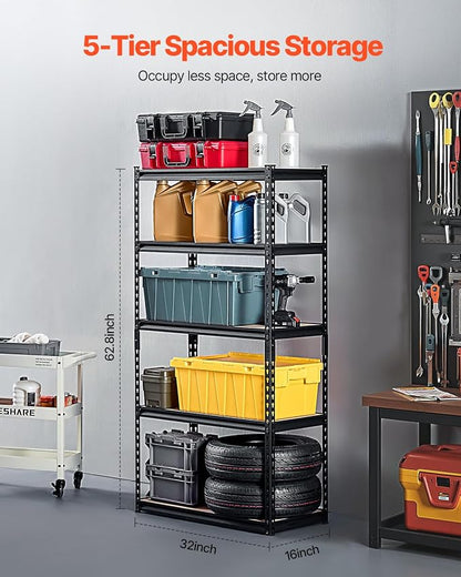 VEVOR Storage Shelves, 2000 lbs, 5 Tier Garage Storage Shelving - Image 3