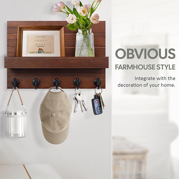 HONJIN Mail and Key Holder for Wall: Easy Installation Modern Mail Holder Wall - Image 4