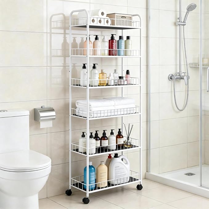 10in 6 Tier Slim Storage Cart - Image 4