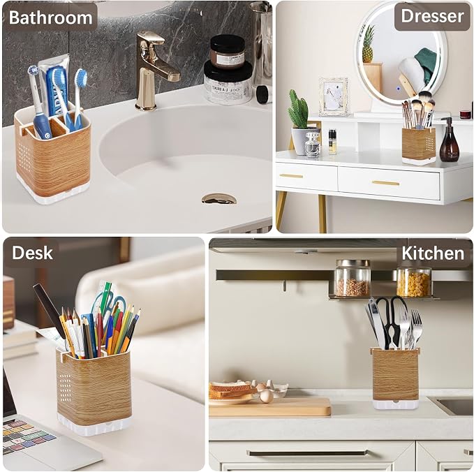 Boperzi Toothbrush Holders for Bathrooms Organizer Countertop, Detachable - Image 5