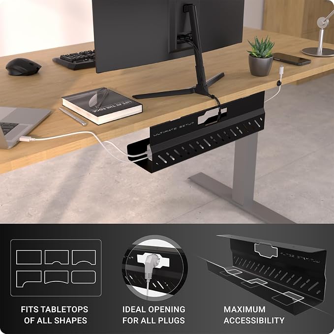 Under Desk Cable Management Tray no Drill – Wire Management - Image 2