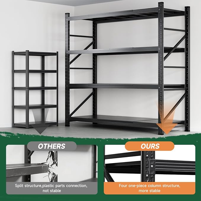 Letaya 6000LBS Storage Shelves Heavy Duty, 4 Tier Adjustable Utility Rack Shelf - Image 9