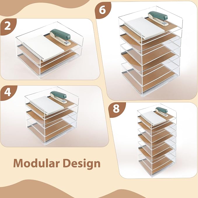 4 Pack Acrylic Paper Tray Organizer - Image 2