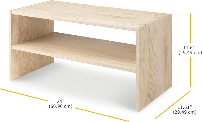Whitmor Wood Stackable 2-Shelf Shoe Rack, 24 inches，2 Pack - Image 3