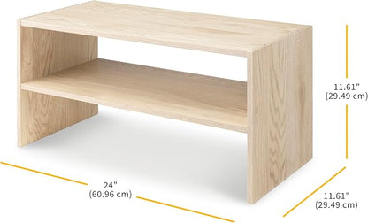 Whitmor Wood Stackable 2-Shelf Shoe Rack, 24 inches，2 Pack - Image 3