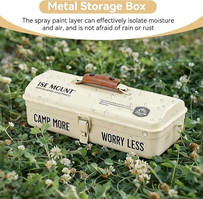 Outdoor Tools Storage Box, Metal Tool Box Portable Sturdy Camping Picnic - Image 2