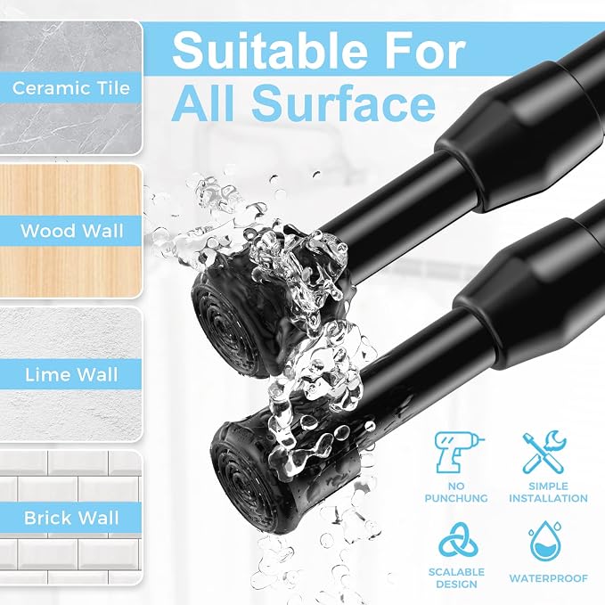AIZESI Spring Tension Curtain Rod Short Tension Rod - Image 6