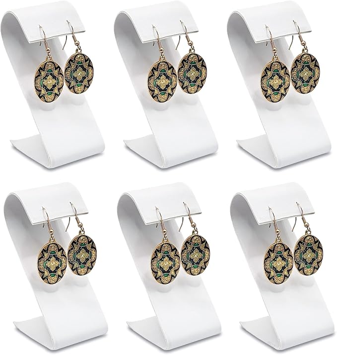 MOOCA 6 Pcs Faux Leather Earring Display Stand Displays, Jewelry Organizer by Mooca