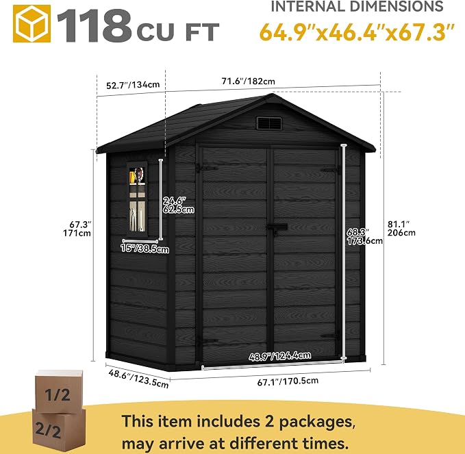 DWVO 6X5FT Resin Storage Shed - Image 8