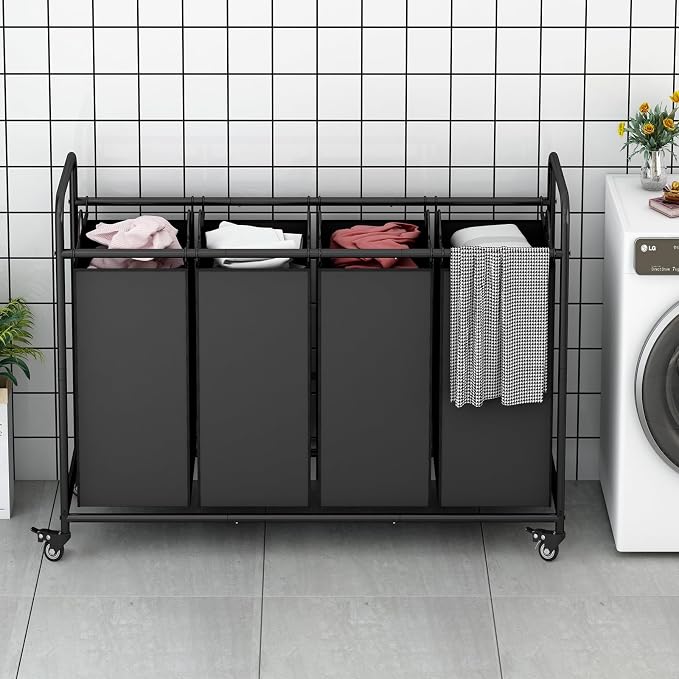 Laundry Sorter 4 Section Hamper Sorter - Image 2