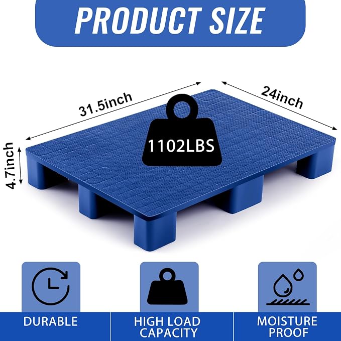 1 Pcs Plastic Pallet for Basement Storage Easy Stack Lightweight Floor Pallet - Image 2