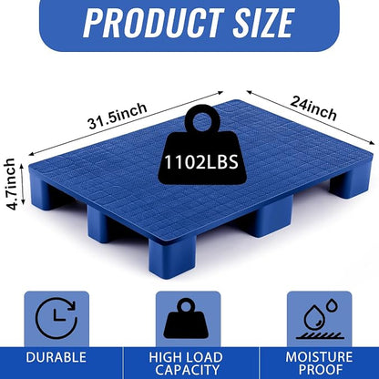 2 Pcs Plastic Pallet for Basement Storage Easy Stack Lightweight Floor Pallet - Image 2