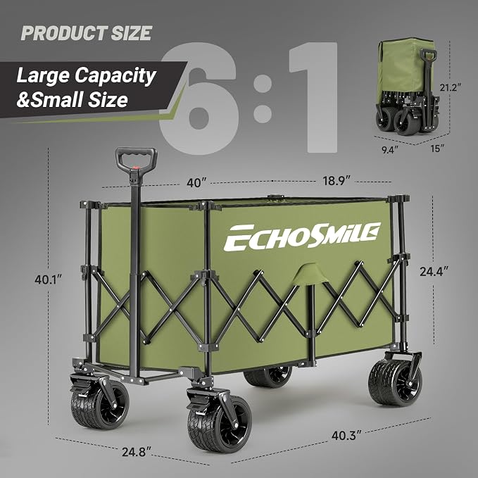 EchoSmile Collapsible Foldable Extended Wagon - Image 2