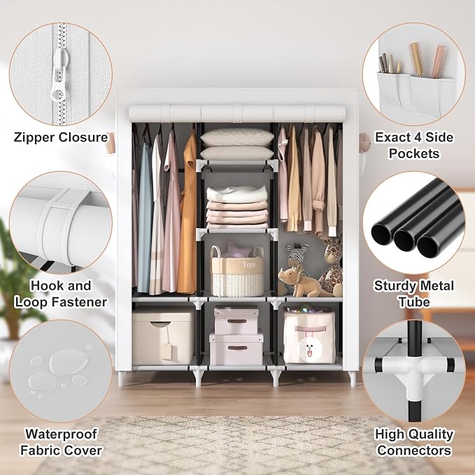 VTRIN Portable Closet Wardrobe for Hanging Clothes - Image 3