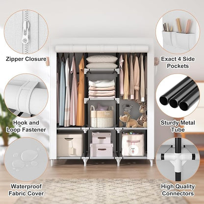 VTRIN Portable Closet Wardrobe for Hanging Clothes - Image 3