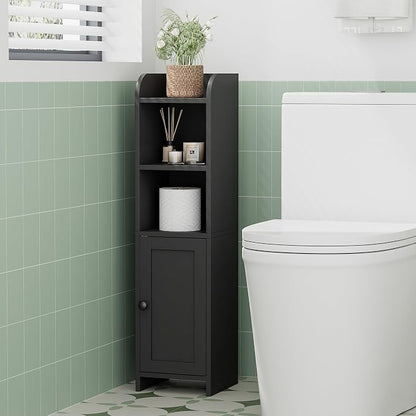 Homhedy Small Bathroom Storage Cabinet, Narrow Toilet Paper Cabinet | Corner - Image 6