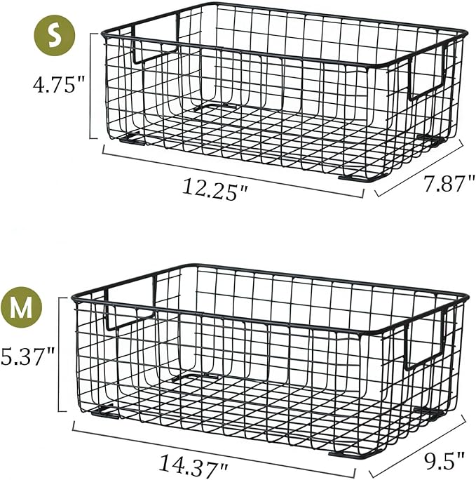 Kingrol 2 Pack Wire Storage Baskets - Image 2