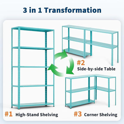Storage Shelves, Heavy Duty 5-Tier Shelf Organizer & Adjustable Garage Shelving - Image 6