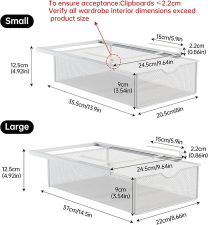 2 Pack Closet Pull-Out Baskets Organizer, - Image 2