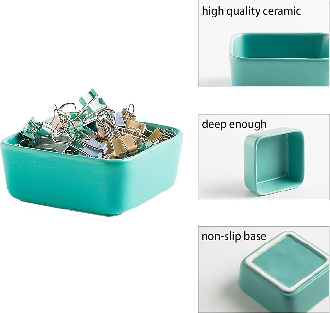 Ceramic Paper Clip Holder for Desk Cute Binder Holder Paperclip Holders for - Image 5