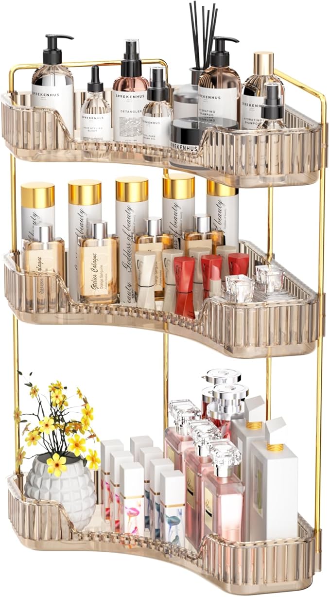 GTI 3-Tier Corner Bathroom Counter Organizer, Large Capacity Makeup Organizer by GTI
