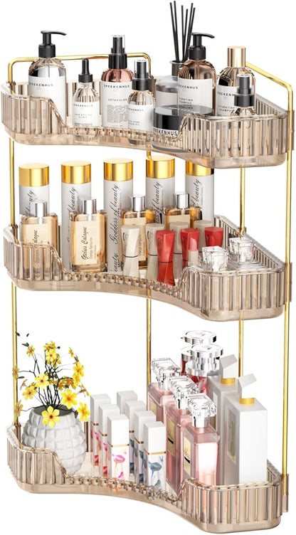 GTI 3-Tier Corner Bathroom Counter Organizer, Large Capacity Makeup Organizer by GTI