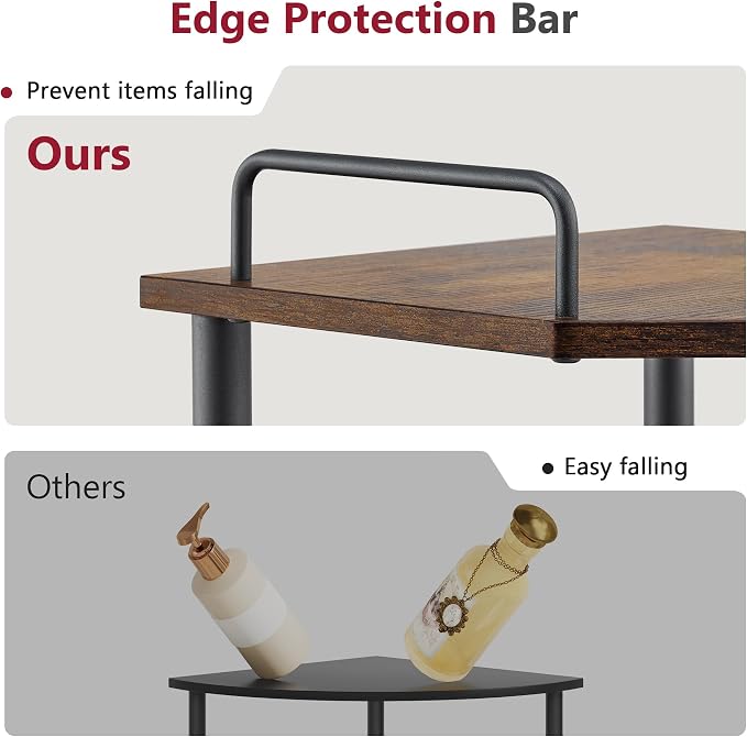 Tajsoon Corner Shelf Stand, 3 Tier Industrial Corner Shelves, Corner Shelving - Image 5