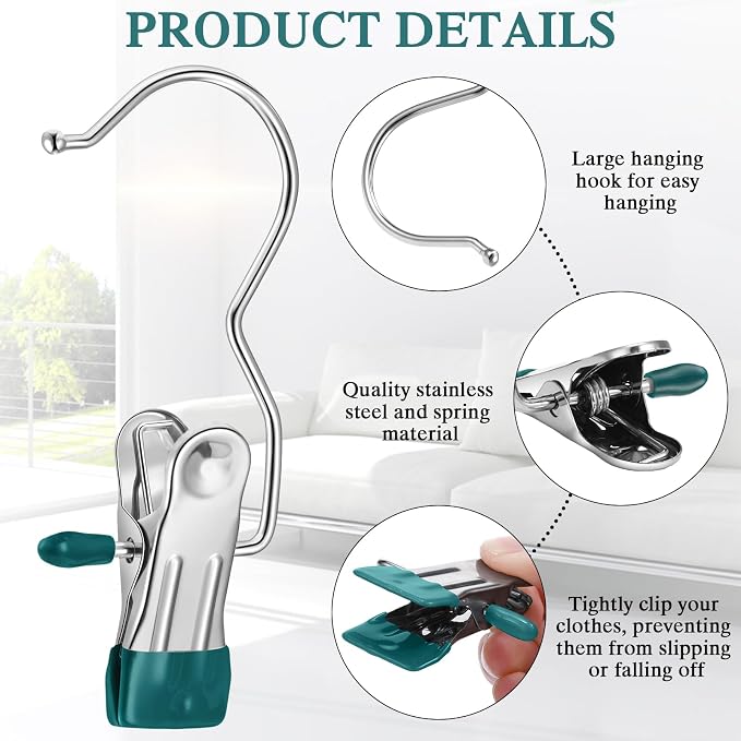 Yinder 150 Pcs Boot Hangers Clips Laundry Hooks Hanging Stainless Steel Clothes - Image 4