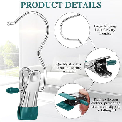 Yinder 150 Pcs Boot Hangers Clips Laundry Hooks Hanging Stainless Steel Clothes - Image 4