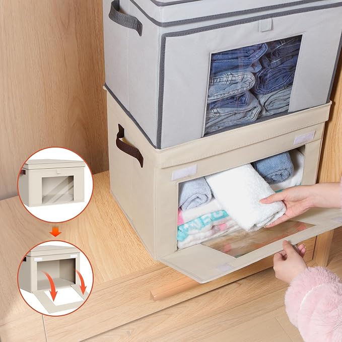 Univivi Storage Bins with Lids, Large Closet Organizers and Storage with - Image 6