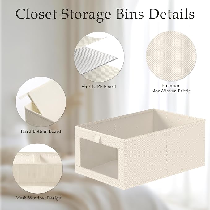 Criusia 6 Pack Linen Closet Organizers and Storage, Large Linen Closet Baskets - Image 4