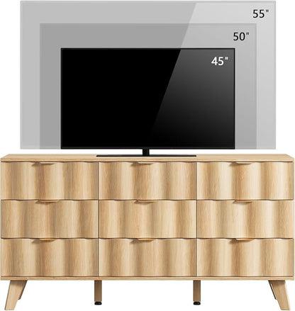 9 Drawer Dresser, Modern Fluted Storage Dresser - Image 8