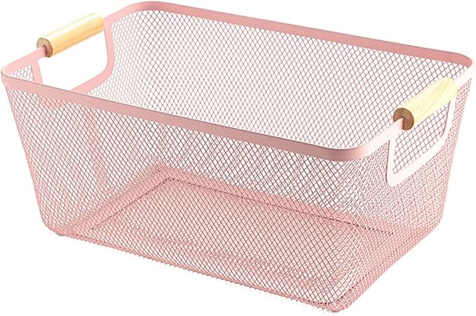 AJIODA Metal Mesh Steel Basket, Large Wire Storage Organizer Basket by AJIODA
