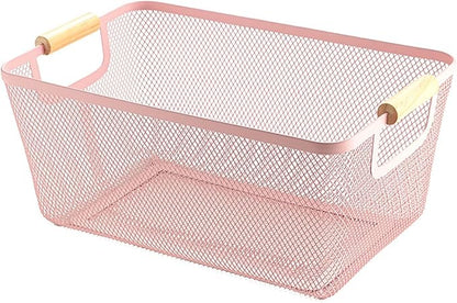AJIODA Metal Mesh Steel Basket, Large Wire Storage Organizer Basket by AJIODA