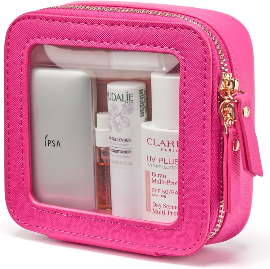 Popvibe Clear Makeup Bag Travel Cosmetic Case Transparent Toiletry Bag by POPVIBE