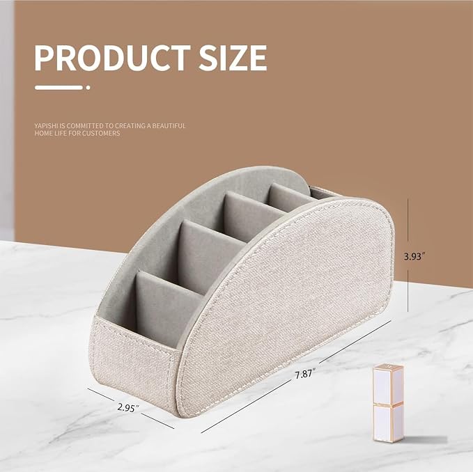 Remote Control Holder Leather 5 Rooms Desk Organizer and Decorations - Image 3