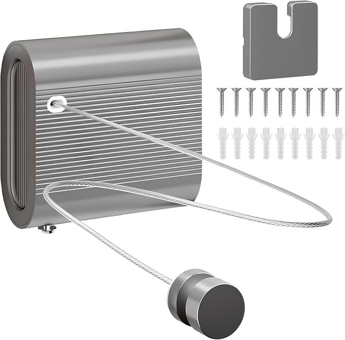 Retractable Clothesline Indoor Outdoor, Non-Sagging Clothes Line Retracting by ELECBEE