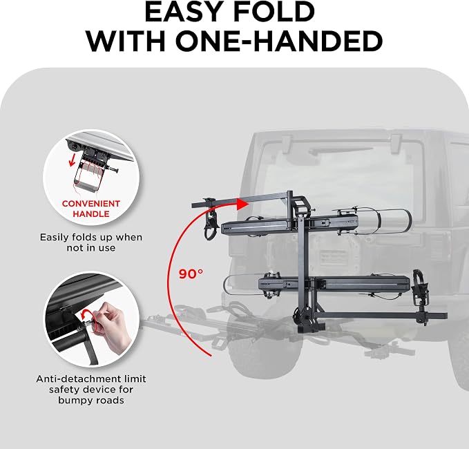200LBS EZ-FOLD Aluminum 2-Ebike Carrier - Image 3