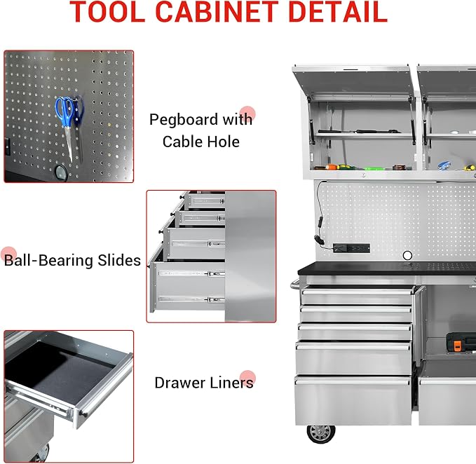 CT Copper Tailor 72-Inch Rolling Tool Chest - Image 4