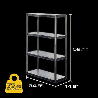 CENTREX CX 4-Tier Medium Duty Plastic Storage Shelves - Image 2