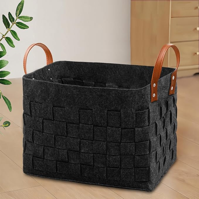 boldmonkey Laundry Basket 16.5 " x13 x13, Large Rectangular Blanket Basket by boldmonkey