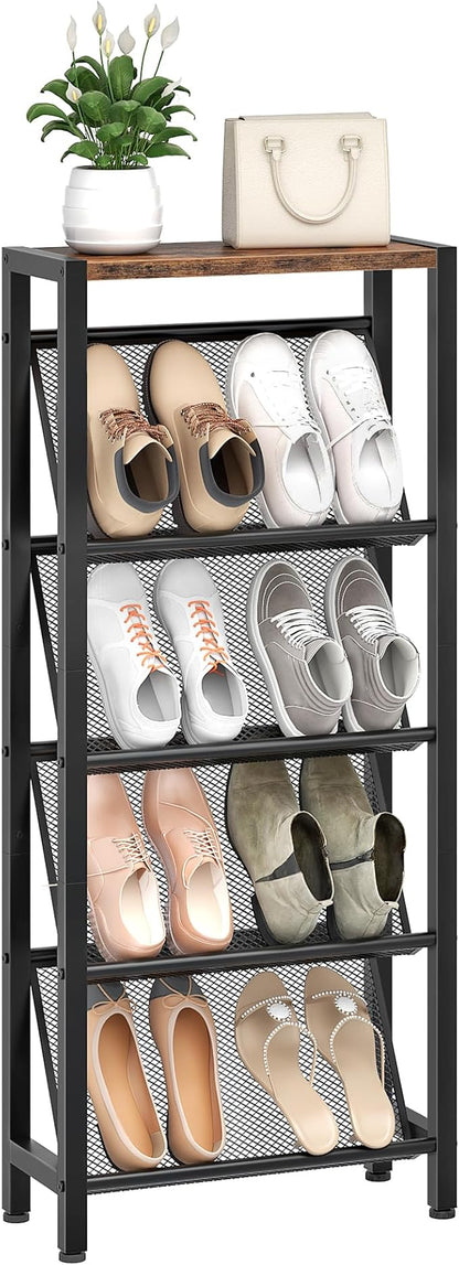 CHOEZON Shoe Rack, 5-Tier Slanted Shoe Rack, Narrow Shoe Storage Shelf by Choezon
