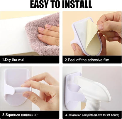 8 Pcs Wall Mount Spray Bottle Holder, Strong Adhesive Spray Bottle Hooks Holder - Image 4