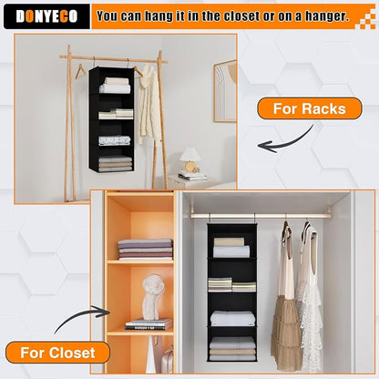 Hanging Closet Organizer, Easy Mount Foldable 4-Shelf Hanging Closet Wardrobe - Image 5