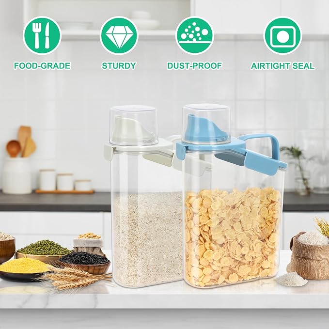 TBMax 2 Pack Rice Container Cereal Storage Container 3.2 Quarts, Kitchen Pantry - Image 5
