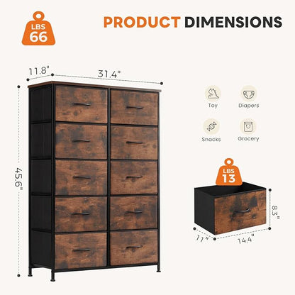 Sweetcrispy 10 Drawer Tall Dresser - Image 3