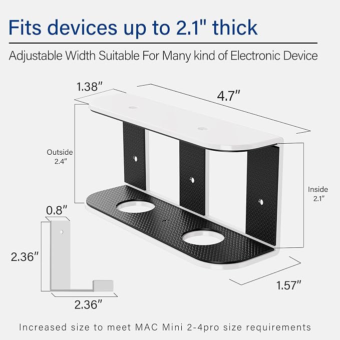 BYMECOST Under Desk Laptop Mount, Metal Under Desk Storage Holder, - Image 5