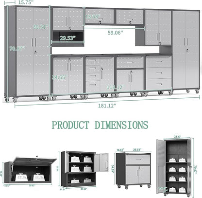 Metal Tool Cabinet, Garage Storage Cabinet System, Wall Cabinet & Locking - Image 2