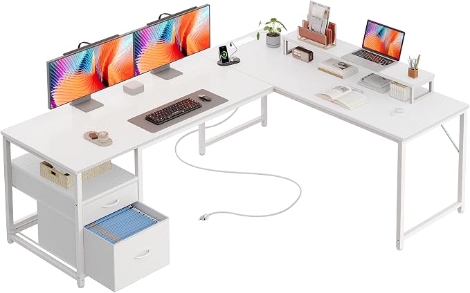 PRAISUN 63 Inch L Shaped Desk by PRAISUN