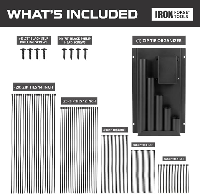 Iron Forge Tools Zip Tie Holder, Cable Tie Organizer - Image 9